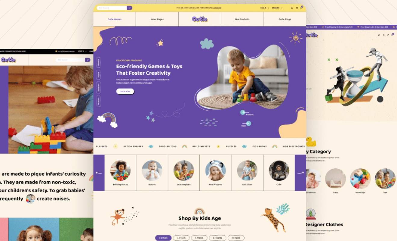 Cutie Kids Fashion Toys Woocommerce WordPress Theme