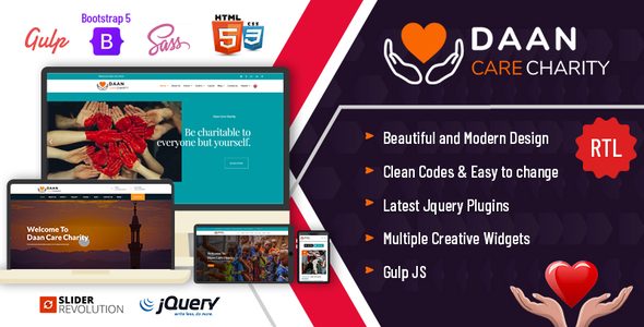 Daan | Charity and Donations Mulitpurpose HTML5 Template