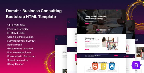 Damdt – Business Consulting Bootstrap HTML Template