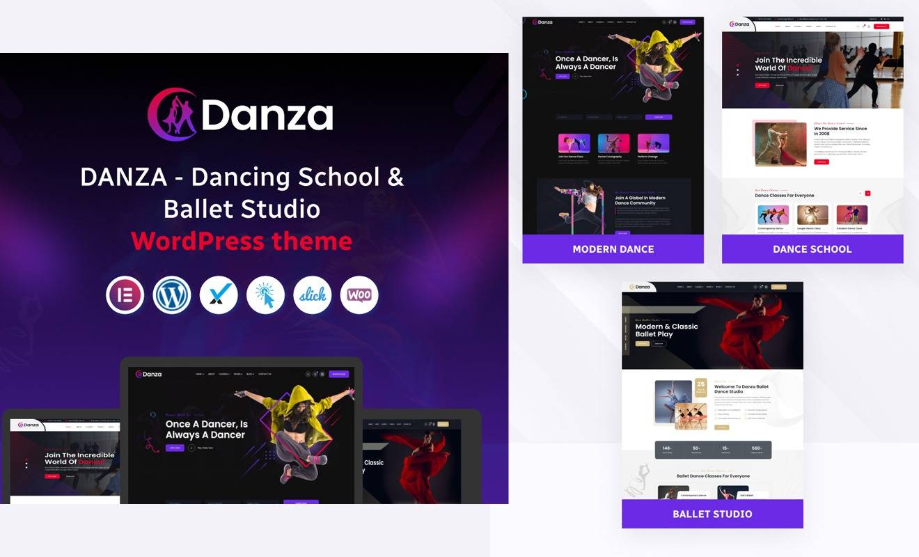 Danza Dancing School & Ballet Studio WordPress Theme