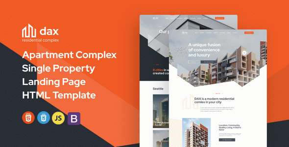DAX - Apartment Complex Landing Page HTML Template