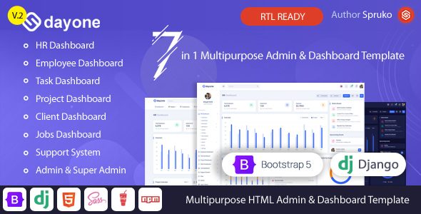 Dayone - Django Admin & Dashboard Template