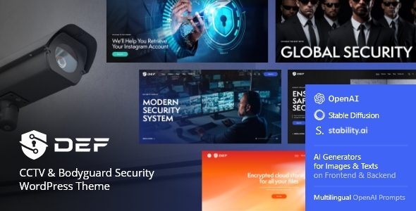 Def — CCTV Camera & Bodyguard Security WordPress Theme