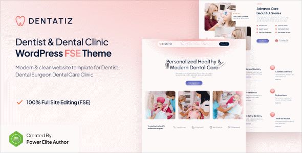Dentatiz ??? Dentist & Dental Care Clinic Gutenverse FSE WordPress Block Theme