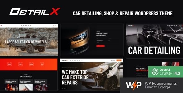 DetailX - Car Detailing, Shop & Tuning WordPress Theme + Auto Dealer & Listing