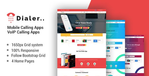 Dialer -VoIP Mobile Calling Apps HTML Templates