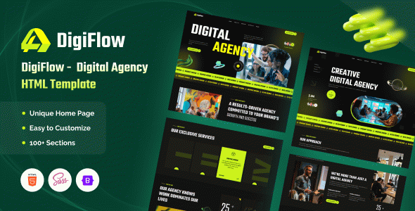 DigiFlow - Digital Agency HTML Template