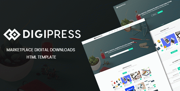 DigiPress - Marketplace Digital Downloads HTML Template