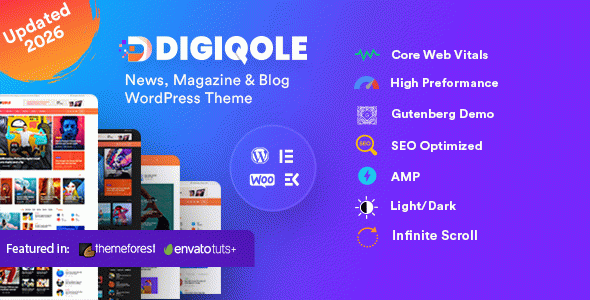 Digiqole - WordPress Newspaper Magazine Blog Theme