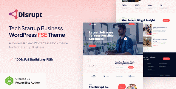 Disrupt – Tech Startup Business Gutenverse FSE WordPress Block Theme