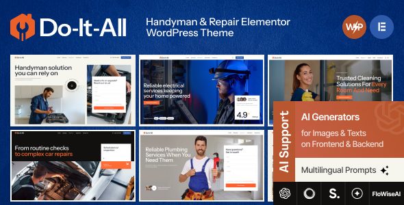 Do-It-All - Handyman, Repair, Painting & Renovation Elementor WordPress Theme