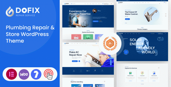 Dofix - Plumbing Repair & Store WordPress Theme + RTL