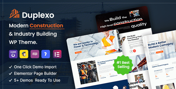 Duplexo – Construction Renovation WordPress Theme + RTL
