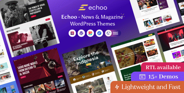 Echoo - News Magazine WordPress Theme + RTL
