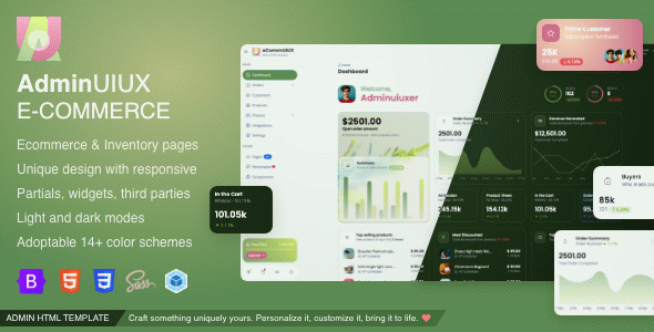 eCommUIUX Ecommerce & Inventory AI Admin Dashboard Bootstrap 5 HTML Temaplate
