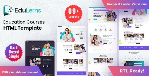 Edulerns - Education Courses HTML Template