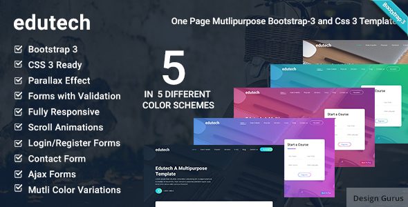 Edutech - Bootstrap 3 MultiPurpose Responsive Template For Everything