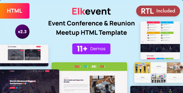 Elkevent - Event Conference & Reunion Meetup Bootstrap 5 Template