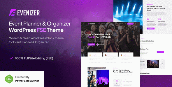 Evenizer – Event Planner & Organizer Gutenverse FSE WordPress Block Theme
