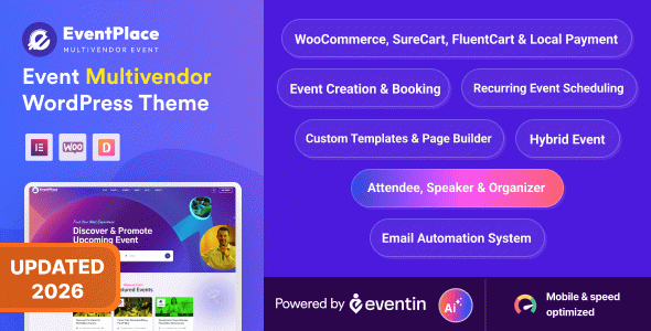 Eventplace - Event Managment WordPress Theme (Multivendor)