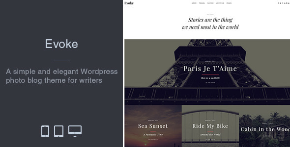 Evoke - Photo Travel WordPress Theme
