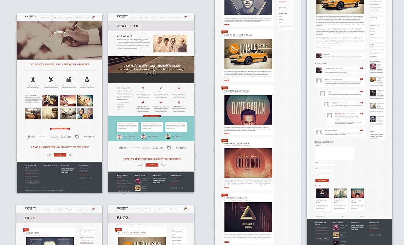 Extinct ??? Retro Vintage Portfolio WordPress Theme