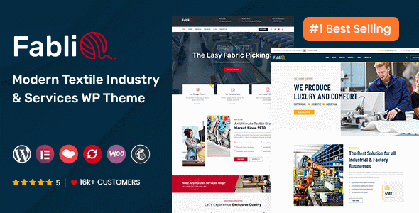 Fablio - Textile Industry WordPress Theme + RTL