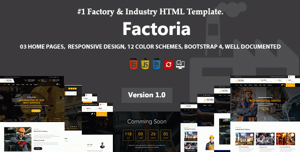 Factoria - Factory & Industry HTML Template