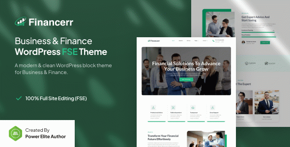 Financerr – Business & Finance Gutenverse FSE WordPress Block Theme
