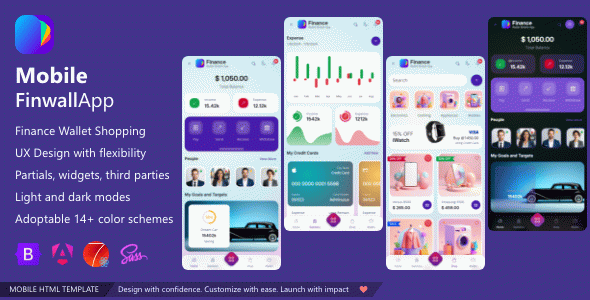 Finwallapp Finance Wallet Mobile HTML template Bootstrap 5 Angular 21 Framework7