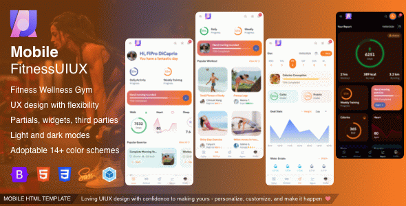 FitnessUIUX AI Fitness Wellness Gym Mobile App Bootstrap 5 HTML Template