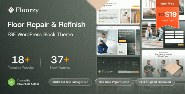 Floorzy – Floor Repair & Refinish FSE WordPress Block Theme