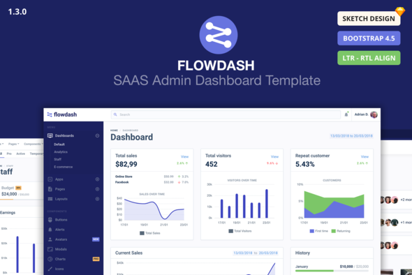 FlowDash - SAAS Admin Dashboard Template