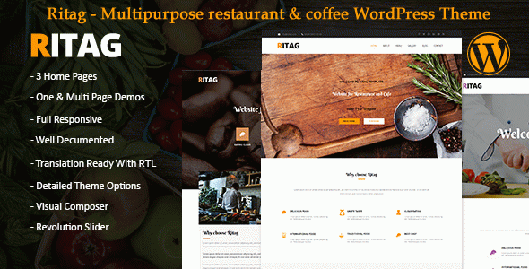 Food restaurant coffee pizza cafe WordPress Theme rtl
