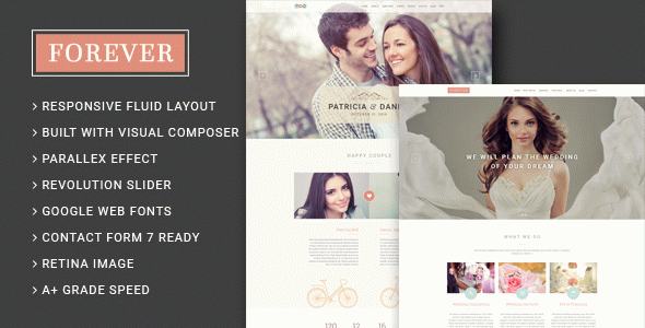 Forever - Wedding Couple & Planner/ Agency WordPress Theme