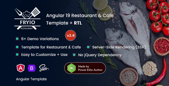 Fryio - Restaurant Cafe & Food Shop Angular 19+ Template