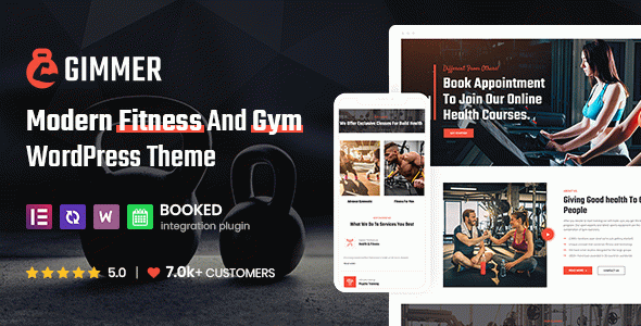 Gimmer - Fitness & Gym, WordPress Theme with Appointments Booking