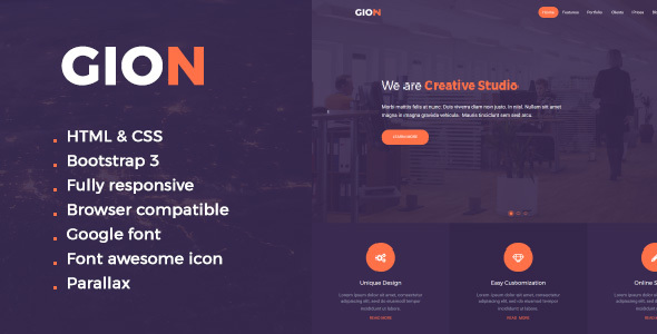 Gion HTML One Page Template