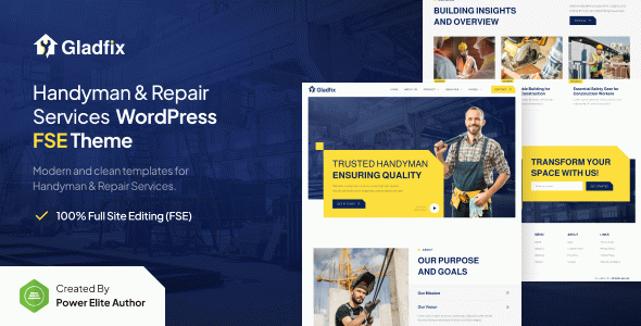 Gladfix – Handyman & Repair Services Gutenverse FSE WordPress Block Theme