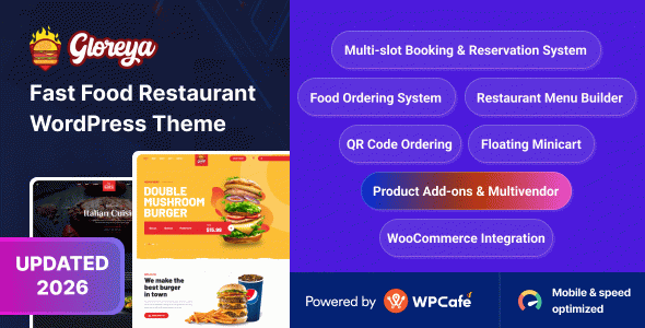 Gloreya - Food & Restaurant WordPress Theme