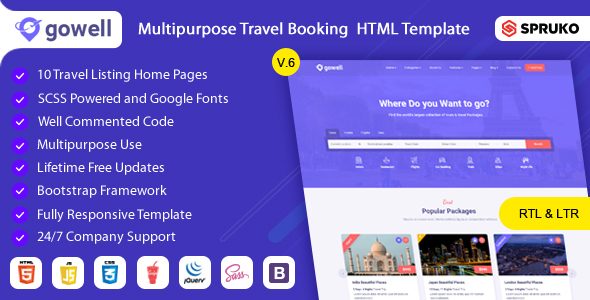 Gowell - Travel HTML Template