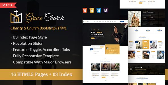 Grace Church - Charity Bootstrap HTML Template