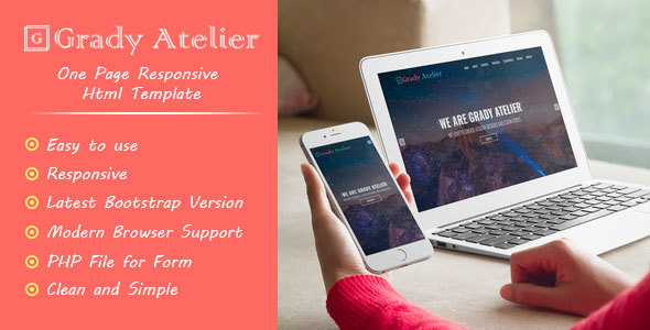 Grady Atelier - One Page Responsive HTML5 Template