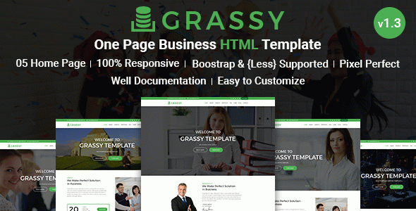 Grassy - Business, Corporate and Finance One Page HTML5 Template