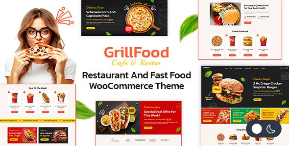 GrillFood - Fast Food & Restaurant Store Elementor WooCommerce Theme
