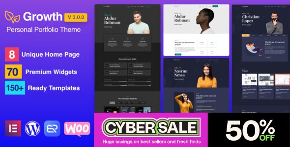 Growth - Personal Portfolio WordPress Theme