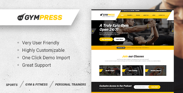 GymPress ??? WordPress Theme for Fitness and Personal Trainers