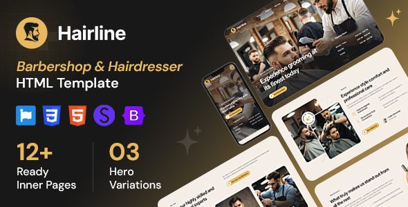 Hairline - Barbershop Hair Salon and Hairdresser HTML Template