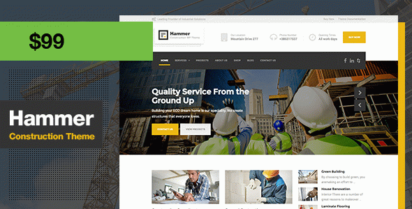 Hammer — Building and Construction WordPress Theme
