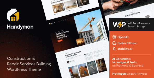 Handyman | Fixing and Repair Services Building WordPress Theme